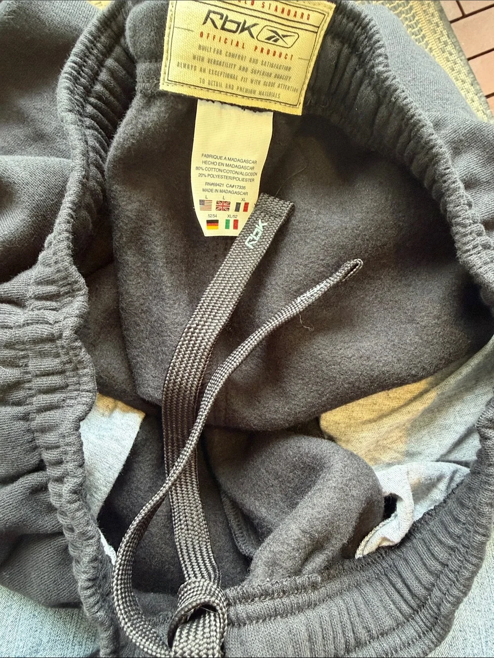 Reebok Men's NWT Black PR Heritage Fleece Joggers W/Elastic Waist & Cuff Size L